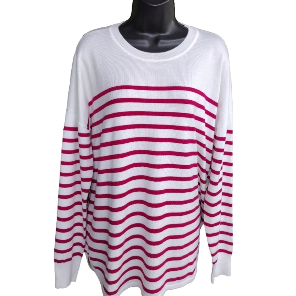 NWT Marked Red Stripes Sweater Sz XL